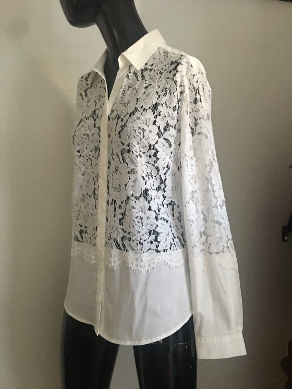 NWT New York & Company white lace front blouse - Picture 5 of 7